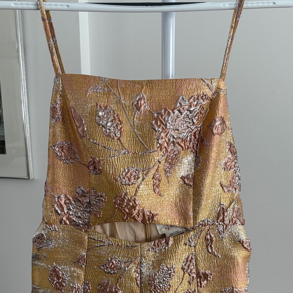 Anthropologie Gold Floral Jumpsuit - Picture 2 of 4